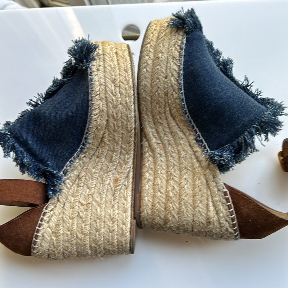 Chloe frayed denim platform size 10 - Picture 14 of 14